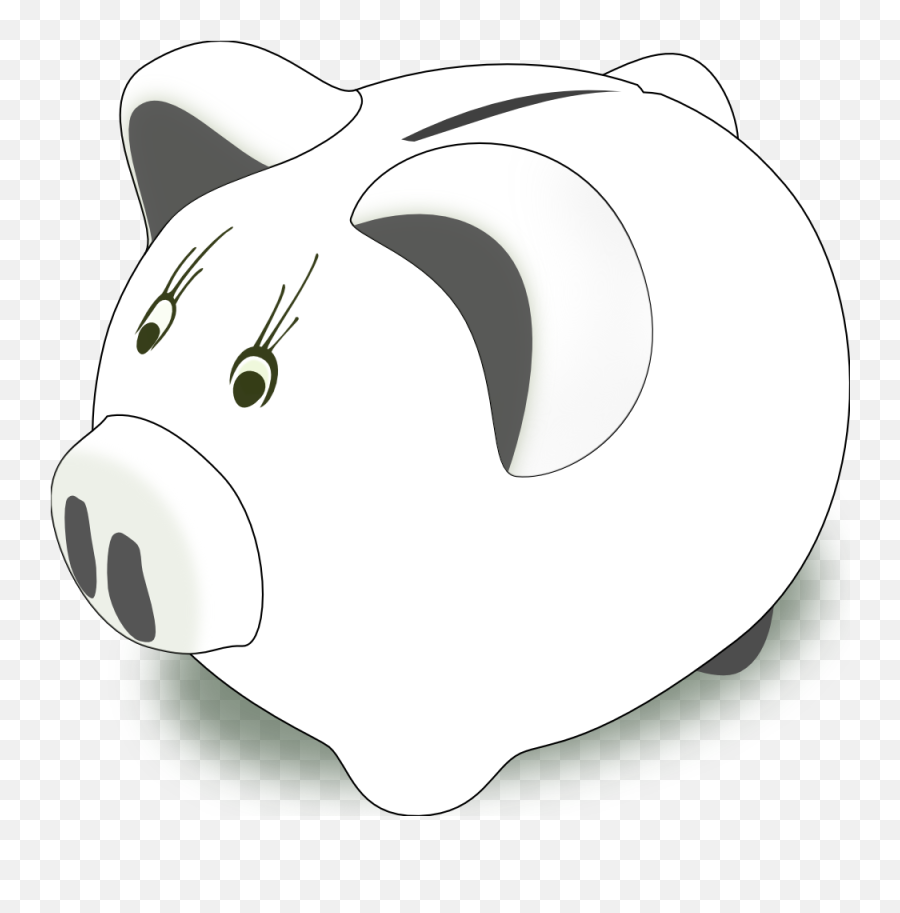 Piggy Bank Clip Art Clipart 3 - Wikiclipart 3d Piggy Bank Clipart Black And White Png,Piggy Bank Transparent Background
