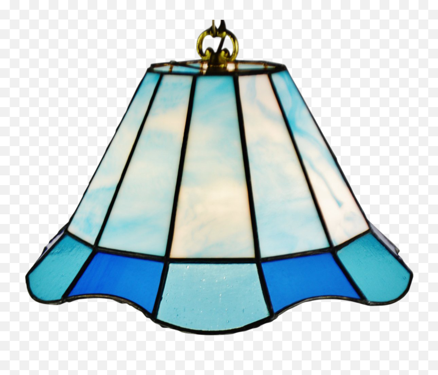 Vintage Tiffany Style Blue Leaded Glass Png Stained
