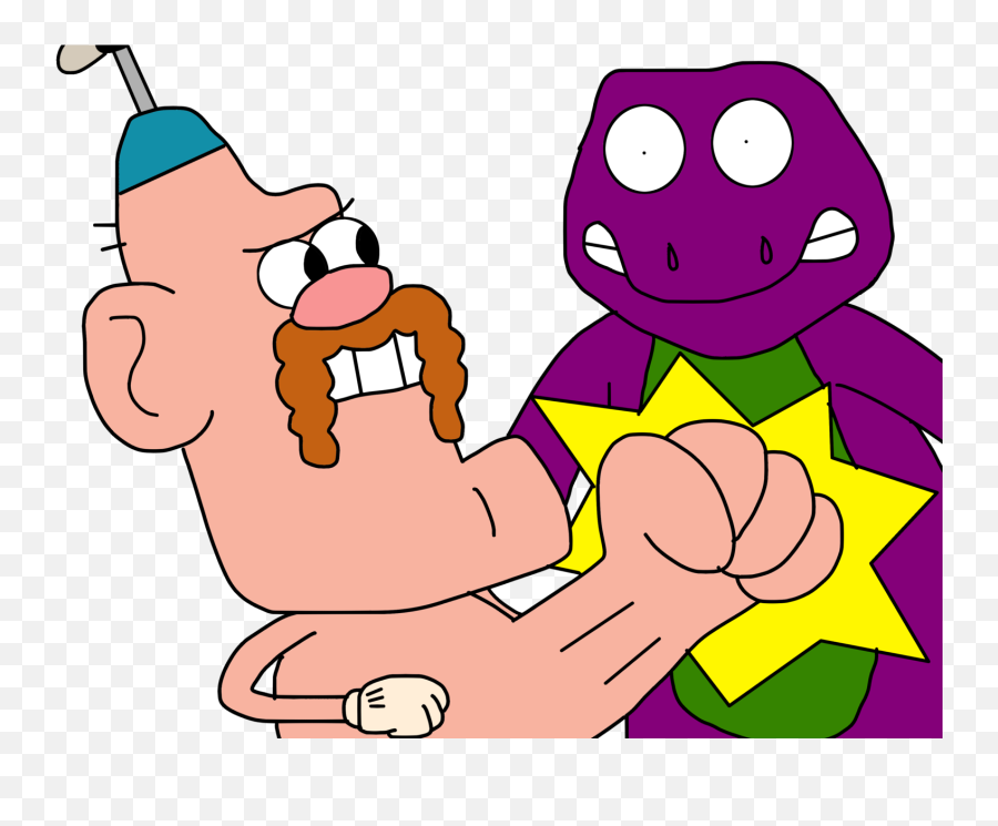 Download Uncle Grandpa Punches Barney By Ozzyguy - Uncle Uncle Grandpa Barney Png,Grandpa Png