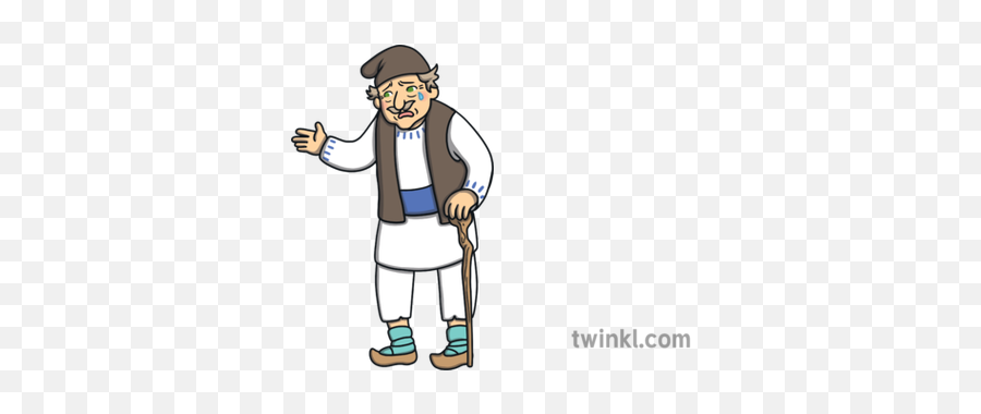 Character The Old Man Sad Person Male Fairy Tale Ks1 - Senior Citizen Png,Sad Person Png
