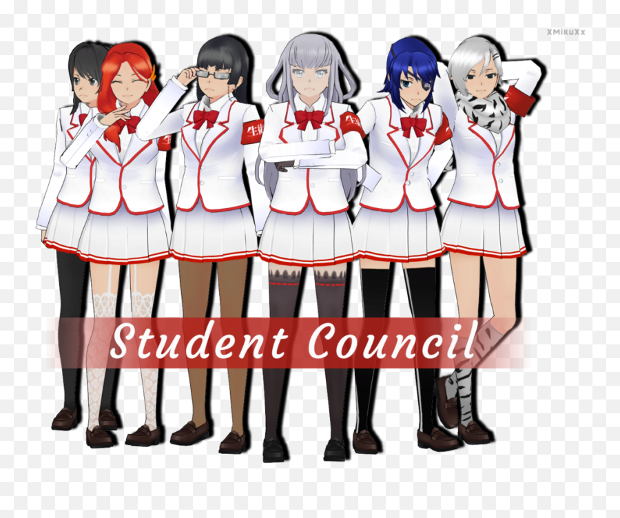 Student Council Female Yandere Simulator Uniforms - Student Council Yandere Simulator Mmd Png,Yandere Simulator Logo