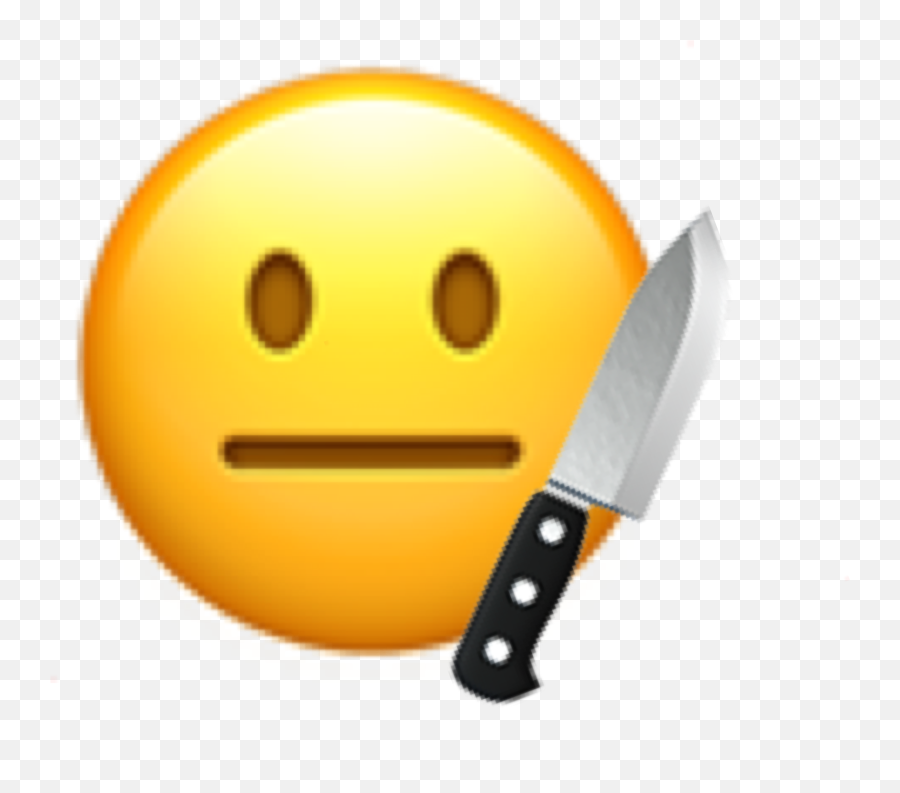 Emoji Knife Straightface Murder Sticker - Happy Png,Knife Emoji Transparent