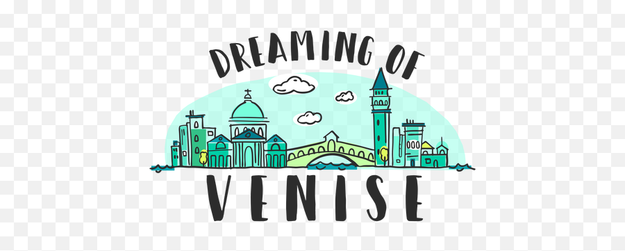 Dreaming Venice Skyline Cartoon - Transparent Png U0026 Svg Venice Png,Dreaming Icon