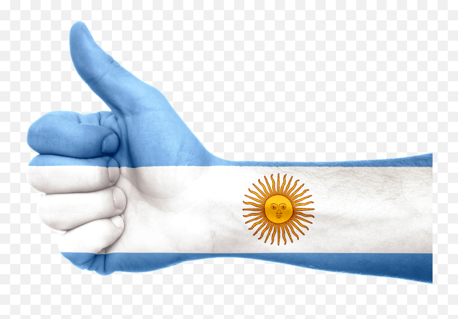 Argentina Flag Hand Thumbs - Argentina Spanish Png,Argentina Flag Png