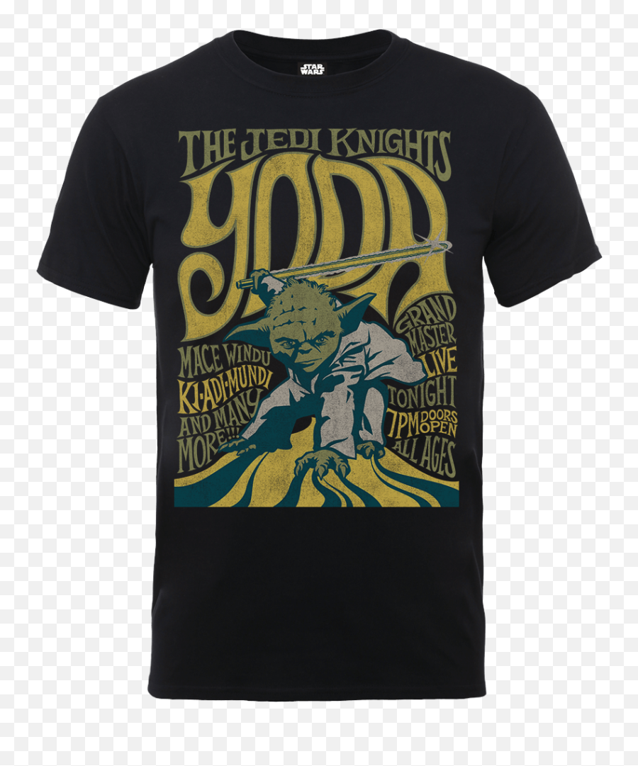 Star Wars Yoda The Jedi Knights T - Shirt Black Fictional Character Png,Star Wars Jedi Knight Jedi Academy Icon