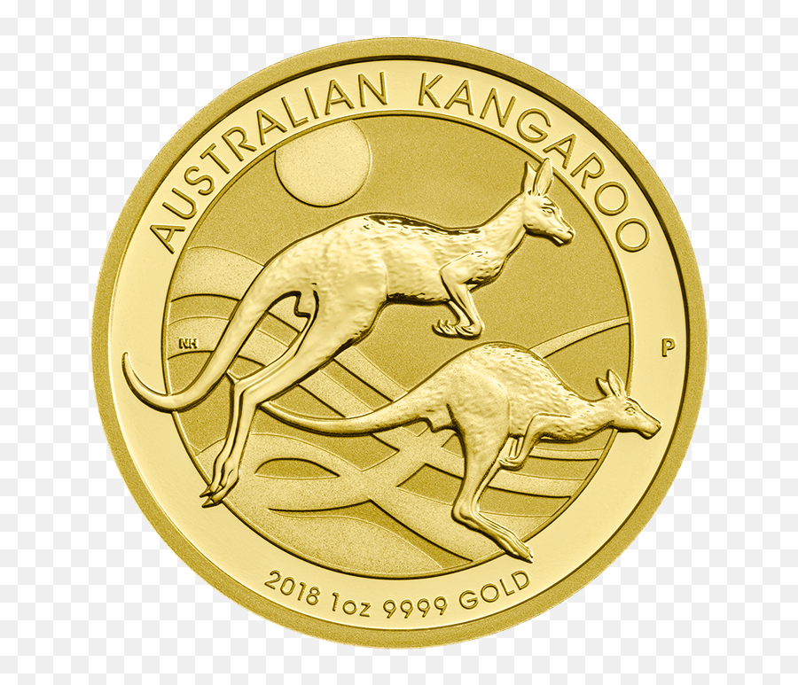 2018 1 Oz Australian Nugget Gold Kangaroo Coin - Australian Gold Kangaroo Coin Png,Gold Nugget Png