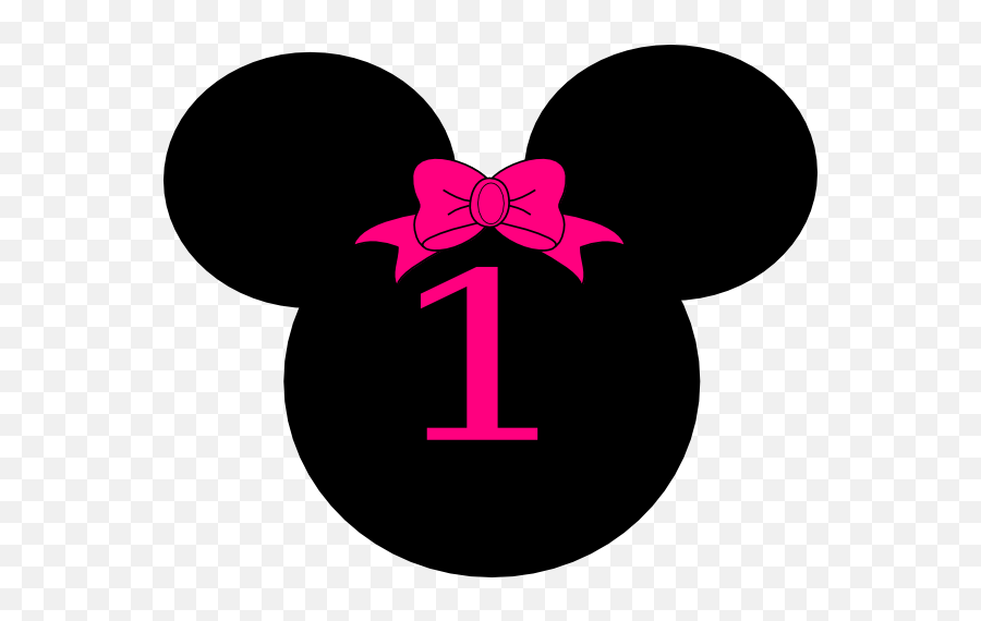 Minnie Mouse 1 Year Clip Art - Vector Clip Art 1st Birthday Minnie Mouse Png,Minnie Mouse Bow Png