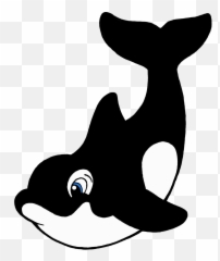 Killer Whales Attack Baby Whale Clipart - Cute Killer Whale Drawing Easy Png,Whale Clipart Png