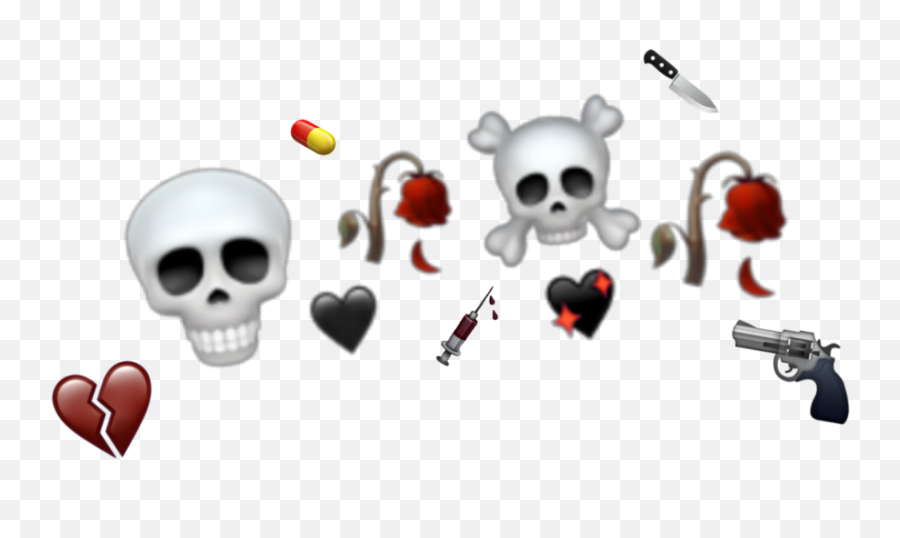 Emojis Heart Skull Knife Pill Rose Aesthetic Grung Edgy Aesthetic