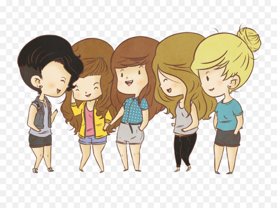 Download Realistic Drawings Cartoon One Direction - Female One Direction Fan Art Png,One Direction Png