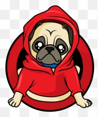 Pug Dog Animals - Pug In Red Hoodie Png,Pug Png