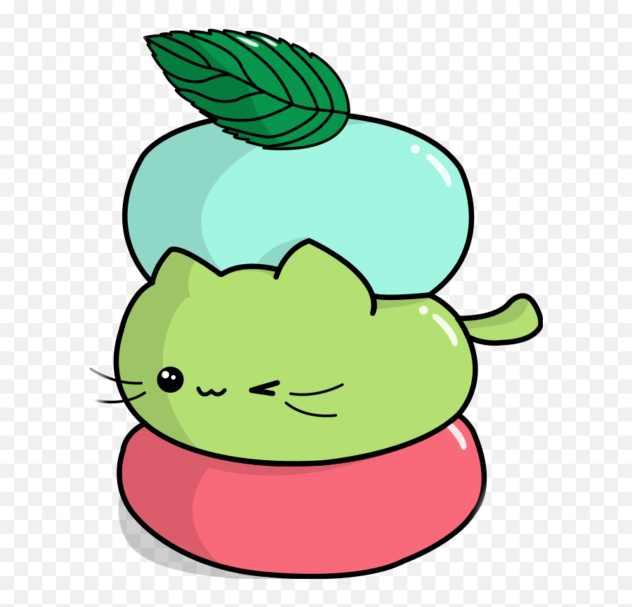 Mochi Cat Neko Kitty Chibi Weeb Cake Japan Clipart - Full Cartoon Mochi Transparent Background Png,Mochi Png