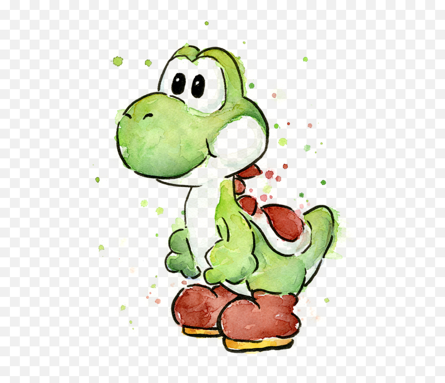 Yoshi Watercolor T - Shirt Yoshi Art Png,Yoshi Transparent