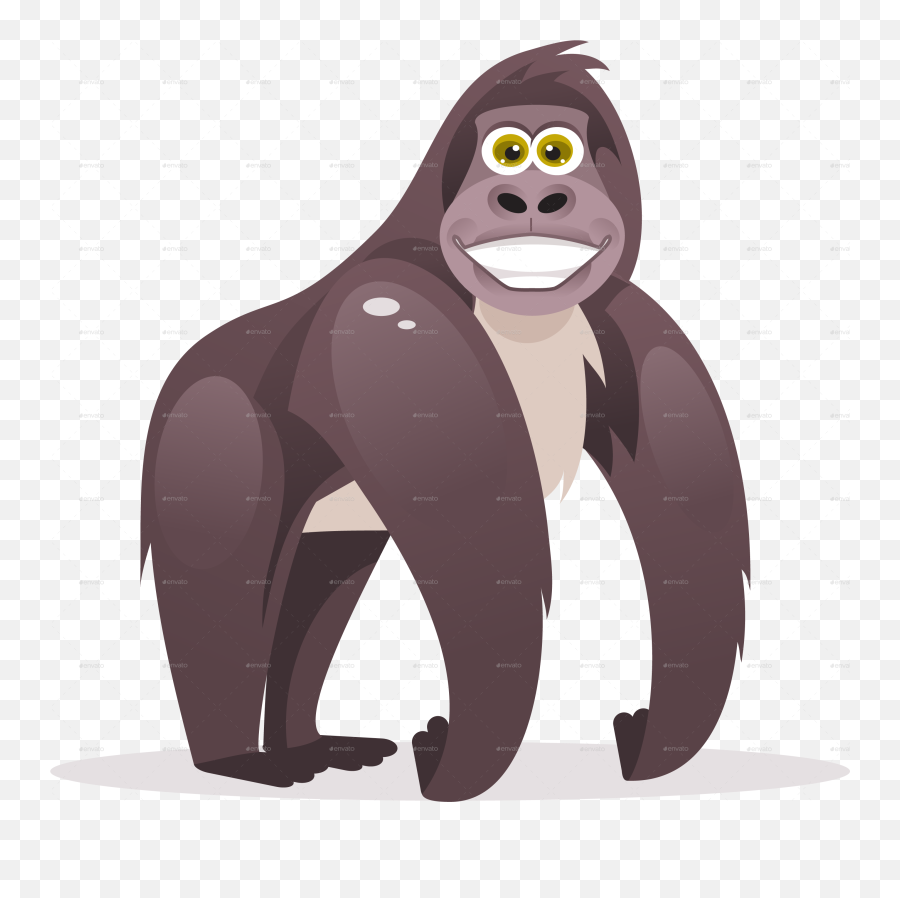Download Gorilla Cartoon Png - Illustration Full Size Png Gorilla Cartoon Transparent,Gorilla Transparent Background
