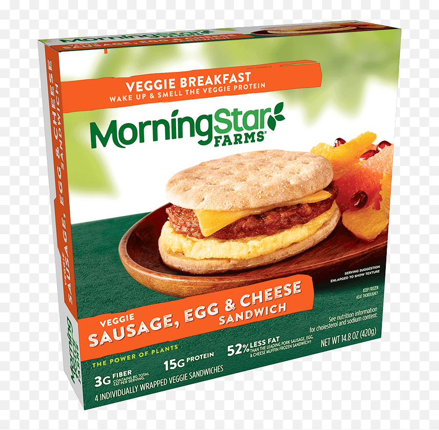Morningstar Farms Sausage Egg U0026 Cheese Vegetarian - Morningstar Breakfast Sandwich Png,Sandwich Transparent