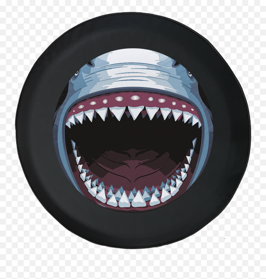 Great White Shark Mouth Offroad Adventure 4x4 Lifted Grill Spare Tire Cover Fits Jeep Rv U0026 More 28 Inch - Walmartcom Shark Mouth Png,Great White Shark Png