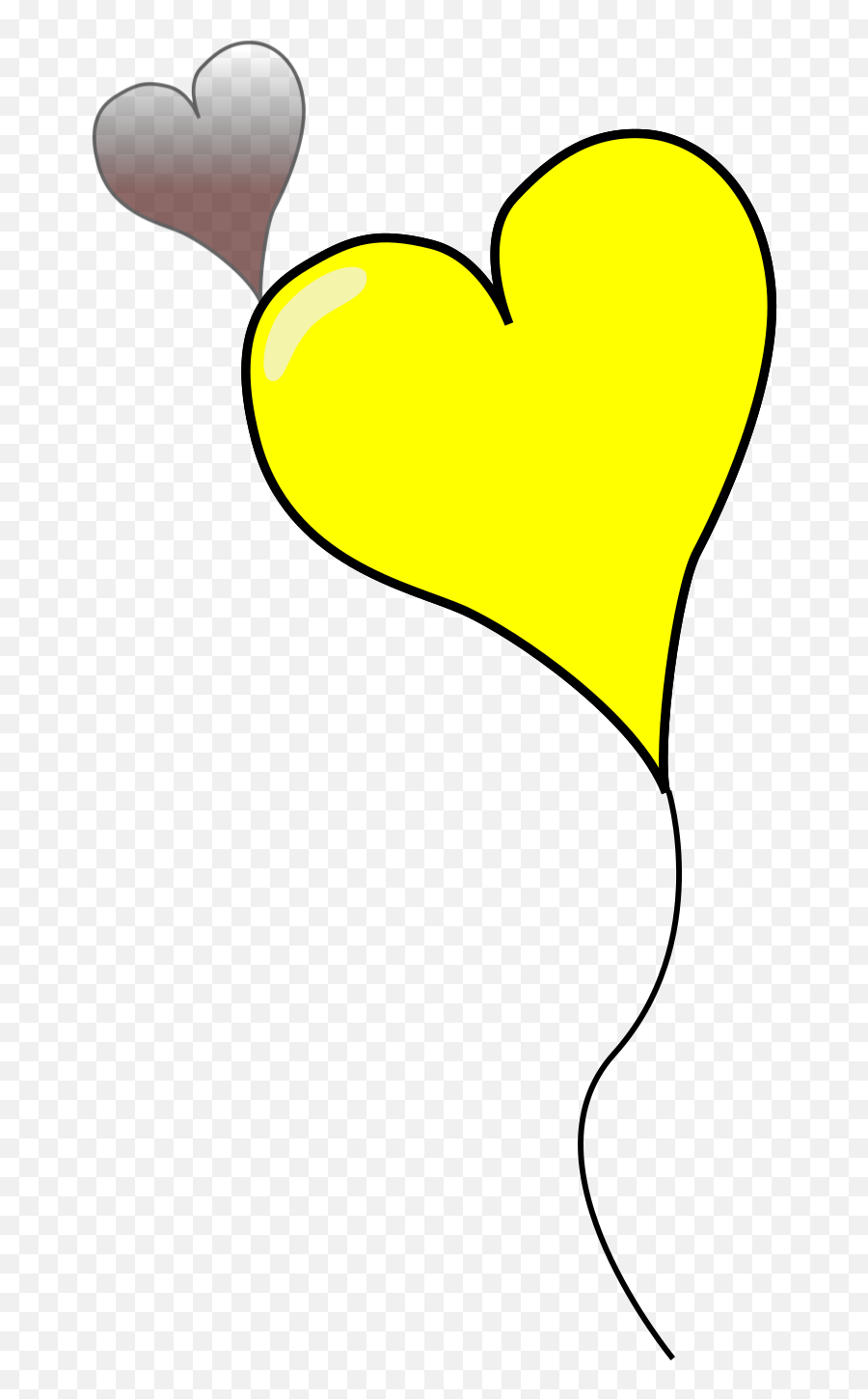 Yellow Heart Balloon Svg Vector Clip - Clip Art Png,Yellow Heart Png