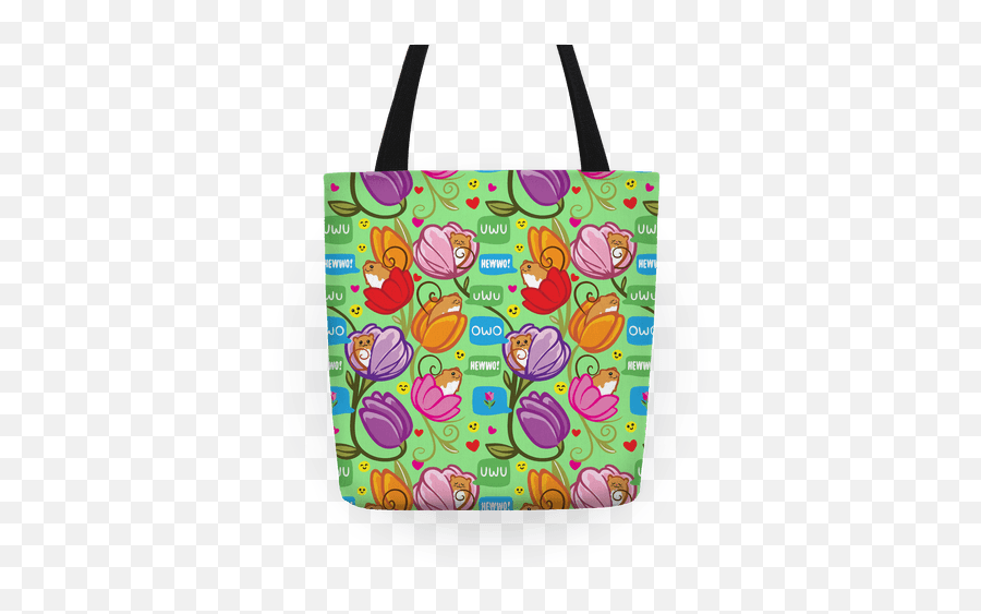 Harvest Mice Emoji Floral Pattern Totes Lookhuman - Tote Bag Png,Basketball Emoji Png