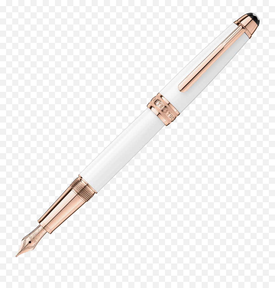 Meisterstück White Solitaire Red Gold Classique Fountain Pen - Montblanc Tribute To Mont Blanc Png,Writing Pen Png