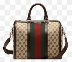 Download Hd Gucci Handbags We Buy - Gucci Brown Web Original Gucci Boston Bag Gg Canvas Png,Purse Png