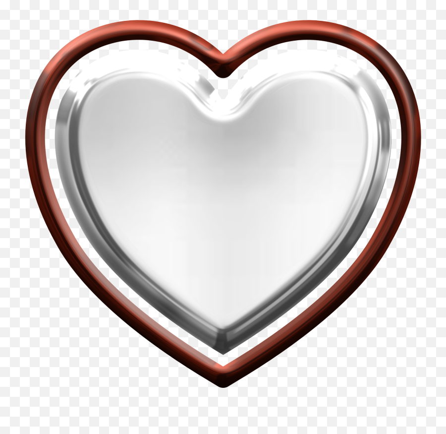 Download Silver Hearts Png - Red Silver Heart Full Size Metal Heart Png,Red Hearts Png