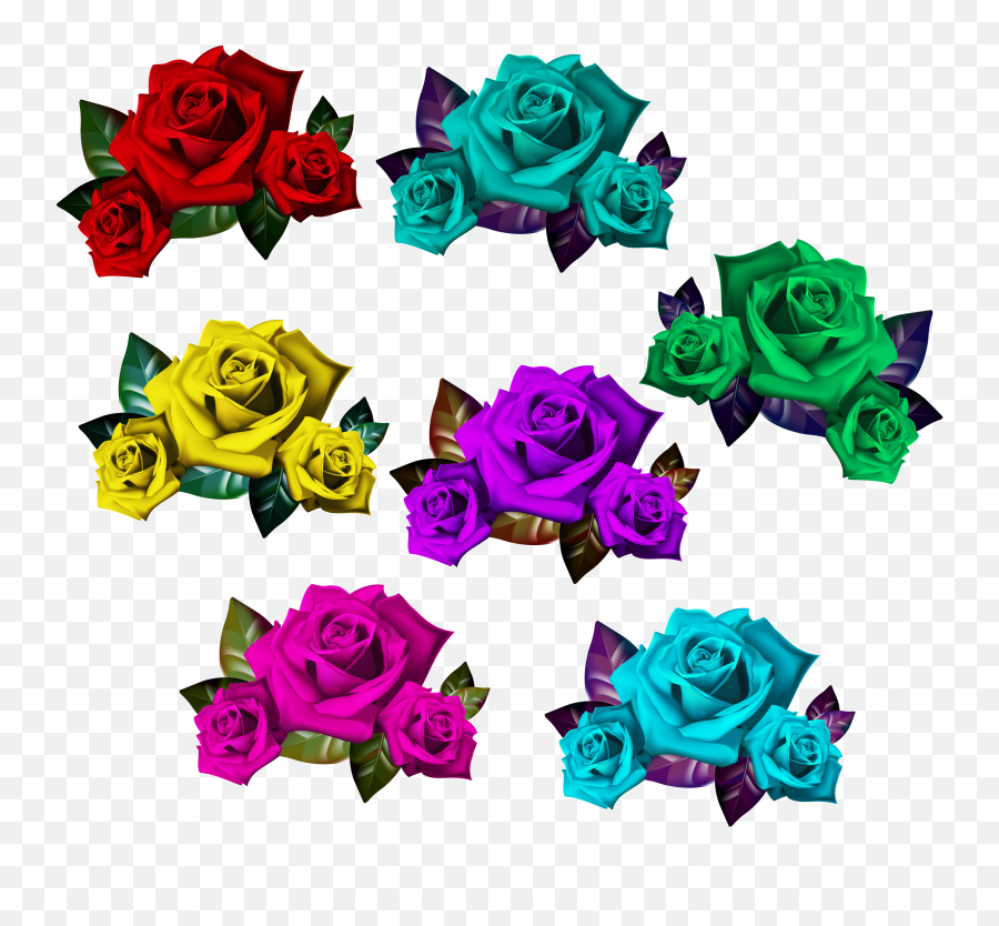 Colorful Romeo Juliet Bouquet Of Roses - Clip Art Png,Rose Frame Png