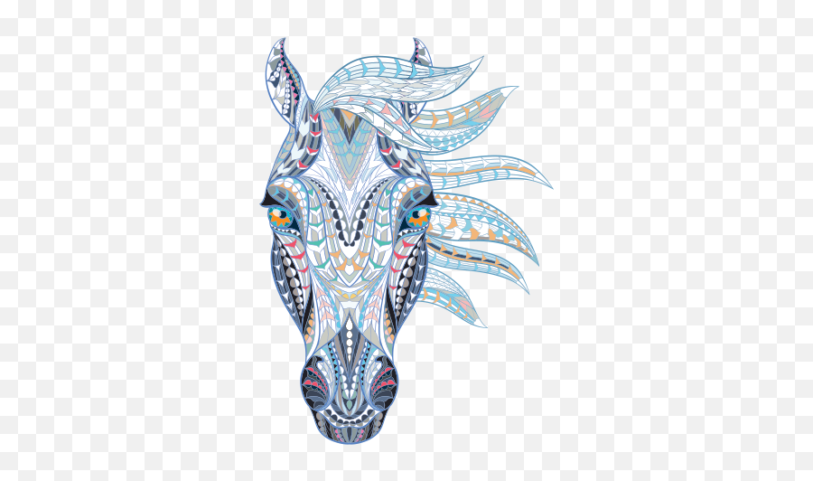 Indian Ethnic Style Colorful Horse Head - Colorful Horse Head Transparent Png,Horse Mask Png