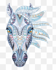 Indian Ethnic Style Colorful Horse Head - Colorful Horse Head Transparent Png,Horse Mask Png