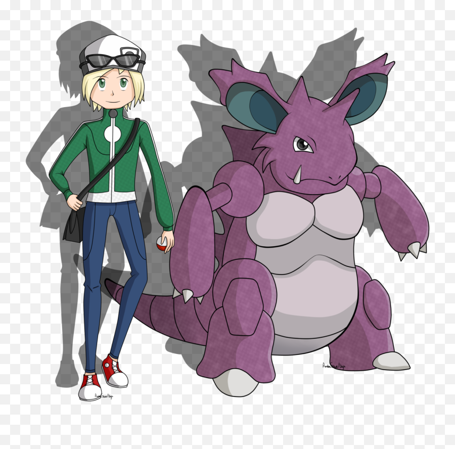 Nidoking And Trainer Fanart Png