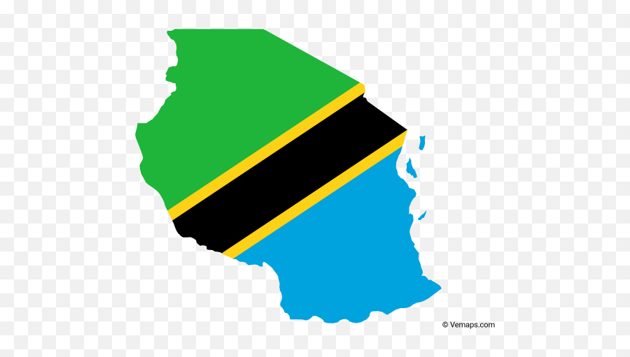 Flag Map Of Tanzania Free Vector Maps - Tanzania Flag Map Png,Mexican Flag Icon
