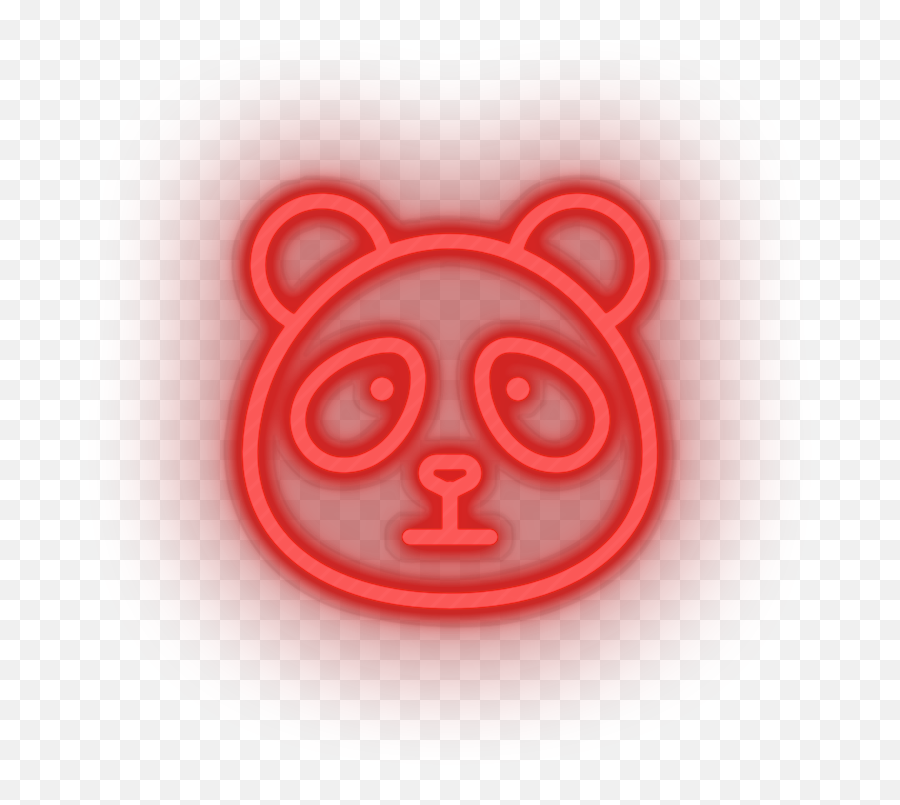 Panda Neon Sign - Animals Led Neon Decor U2013 Neon Factory Red Neon Panda Png,Cute Panda Icon