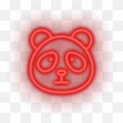 Panda Neon Sign - Animals Led Decor u2013 NEON FACTORY Red png