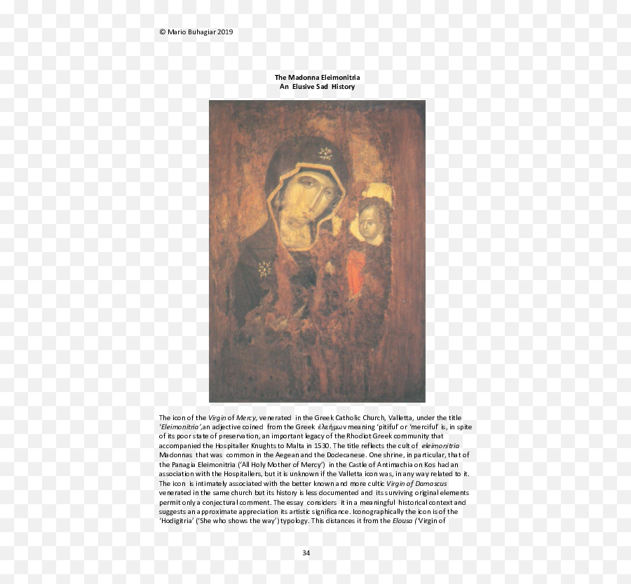 Pdf The Madonna Eleimonitria Mario Buhagiar - Academiaedu Document Png,Madonna And Child Byzantine Icon