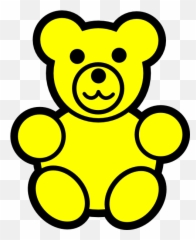 Teddy Bear Clipart Gummy - Teddy Bear Clip Art Black Teddy Bear Coloring Page Png,Gummy Bear Png