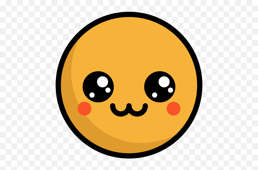 Faceemoticonyellowsmileblackcheekfacial Expression - Cute Smile Icon Png,Orange Discord Icon