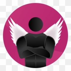 Logo Design For A Bouncer Outline With Angel Wings No Text - Angel png