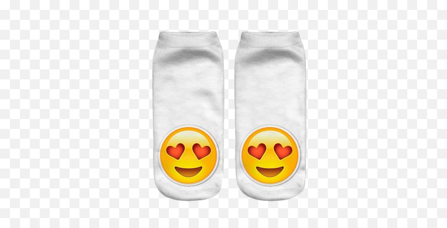 3d Emoji Printed Socks Heart Eyes - Partners Emoji Png,Heart Eyes Emoji Transparent