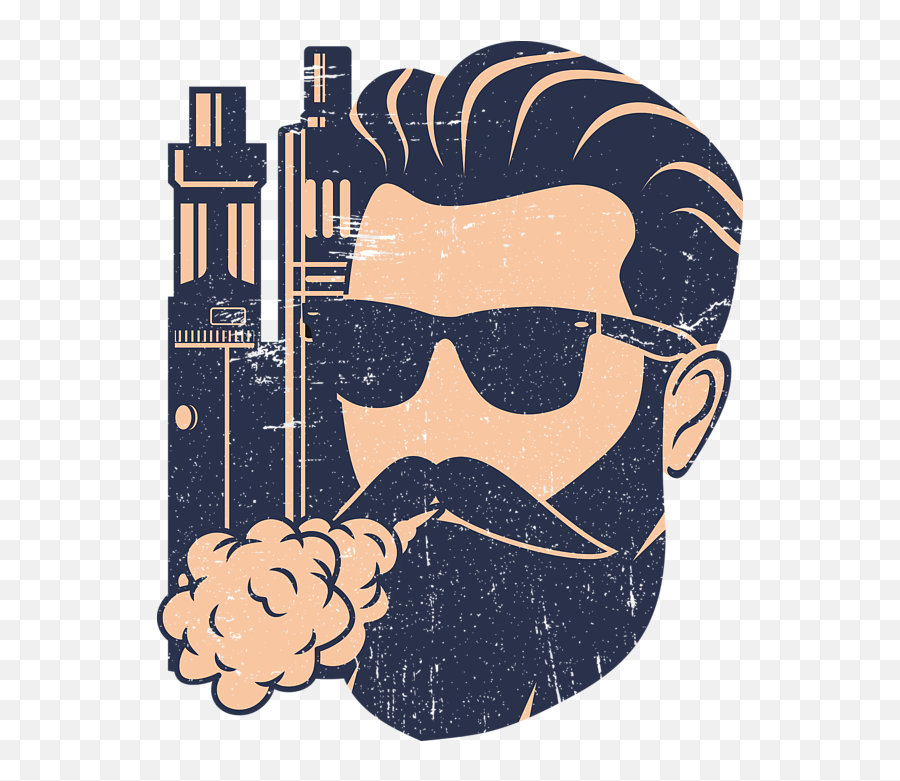 Cloud Chaser Vaping Bearded Man T - Shirt For Sale By Mister Tee Man Beard Icon Png,Beard Man Icon Color