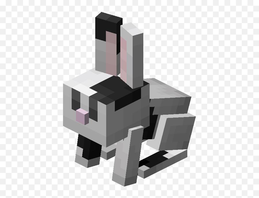 Black White Rabbit - Minecraft Black And White Rabbit Png,White Rabbit Png