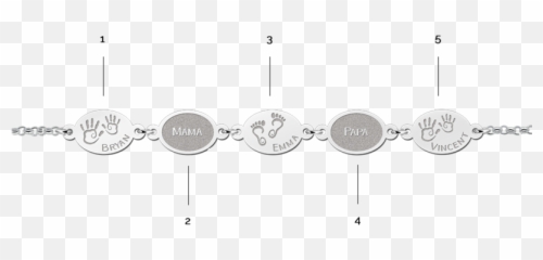 Silver Personalized Bracelet With Names And Baby Feet - Diagram Png,Baby Feet Png