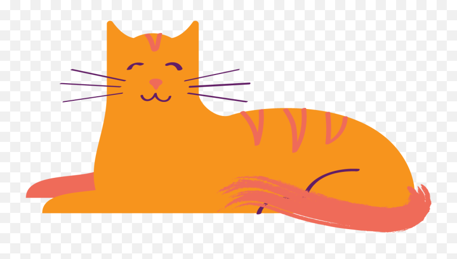 Orange Cat - Drawing Of Small Orange Cat Png,Orange Cat Png