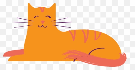 Orange Cat - Drawing Of Small Orange Cat Png,Orange Cat Png