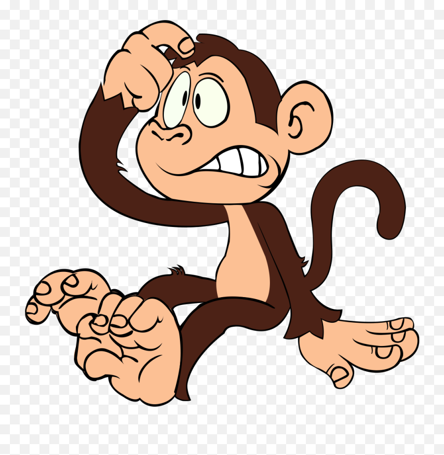Download Monkey - Confused Cartoon Full Size Confused Monkey Cartoon Png,Confused Person Png