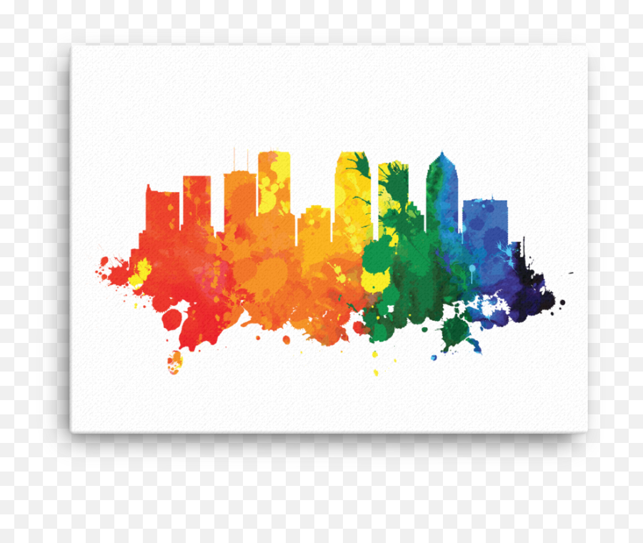 Gotham City Silhouette Png - Tampa Florida City Skyline Color Splash City Png,City Skyline Silhouette Png