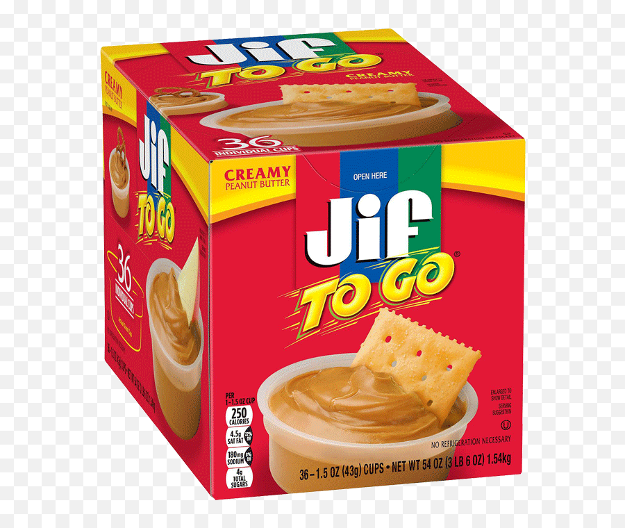 Jif - Togo Creamy Peanut Butter 36 Ct U2022 Thirstyrun Jif Peanut Butter Png,Peanut Butter Png