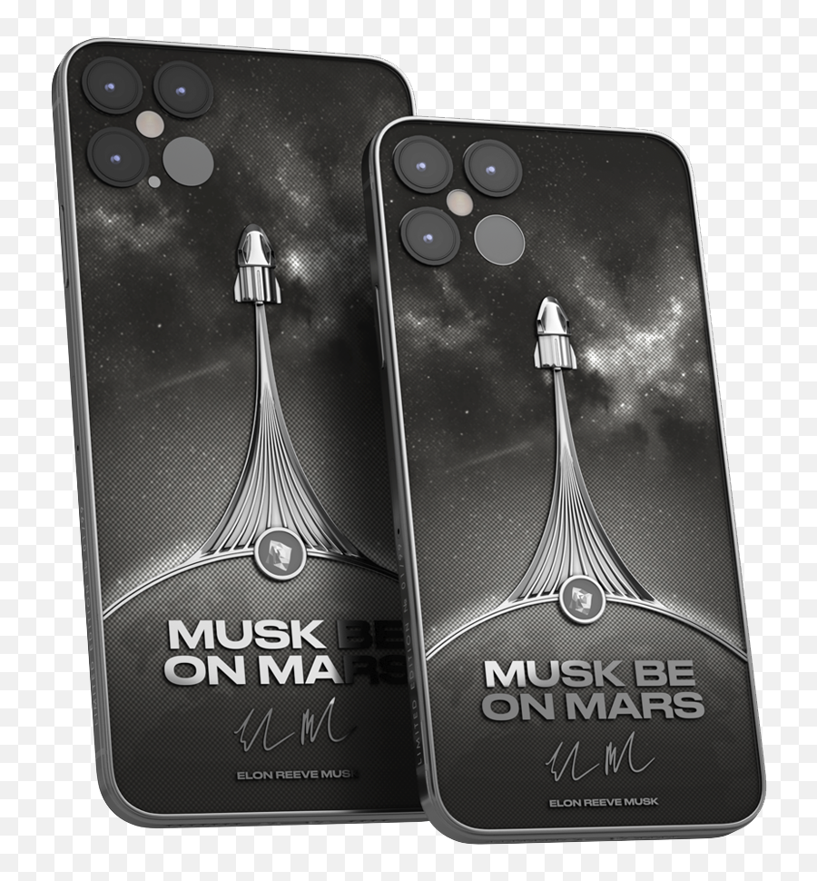 Posh New Titanium U0027elon Musku0027 Iphone 12 With Spacex Logo - Musk Be On Mars Iphone Png,Elon Musk Png