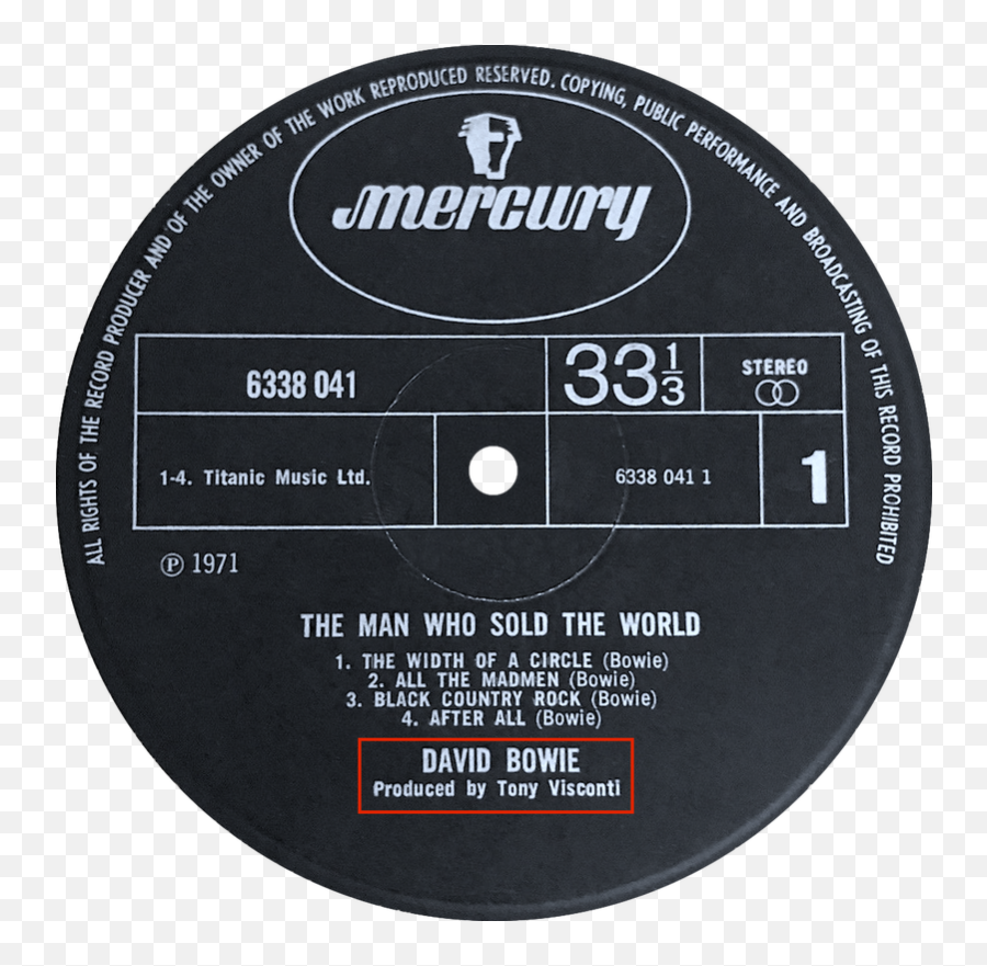 David Bowie - The Man Who Sold The World Mercury 6338 041 Solid Png,David Bowie Logo