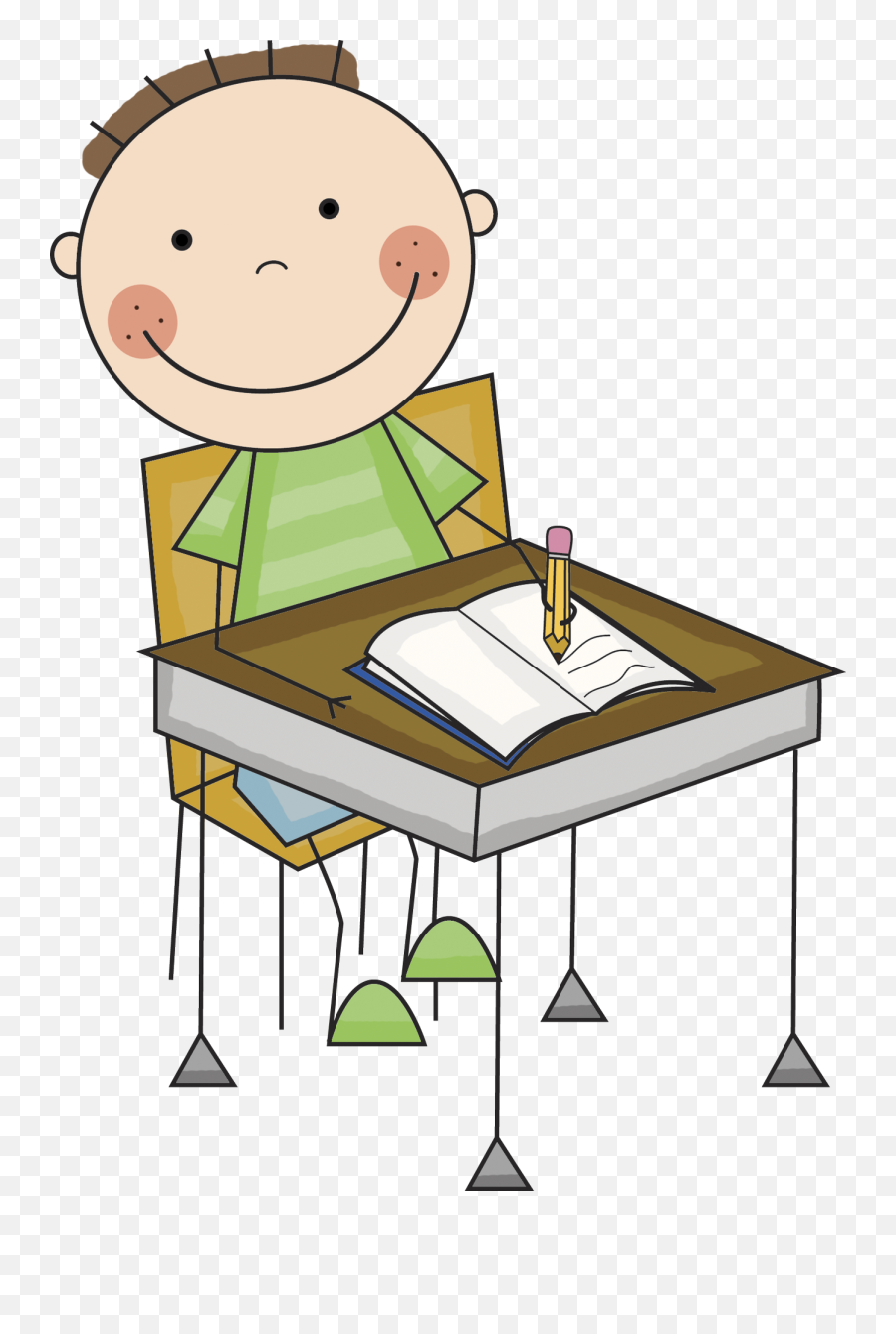 Kids Writing Clipart 3 - Student At Desk Clipart Png,Writing Clipart Png