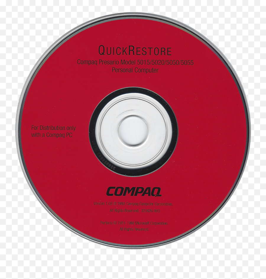 Compaq Quick Restore For Presario 5015 - Waterloo Tube Station Png,Cdrom Icon Missing