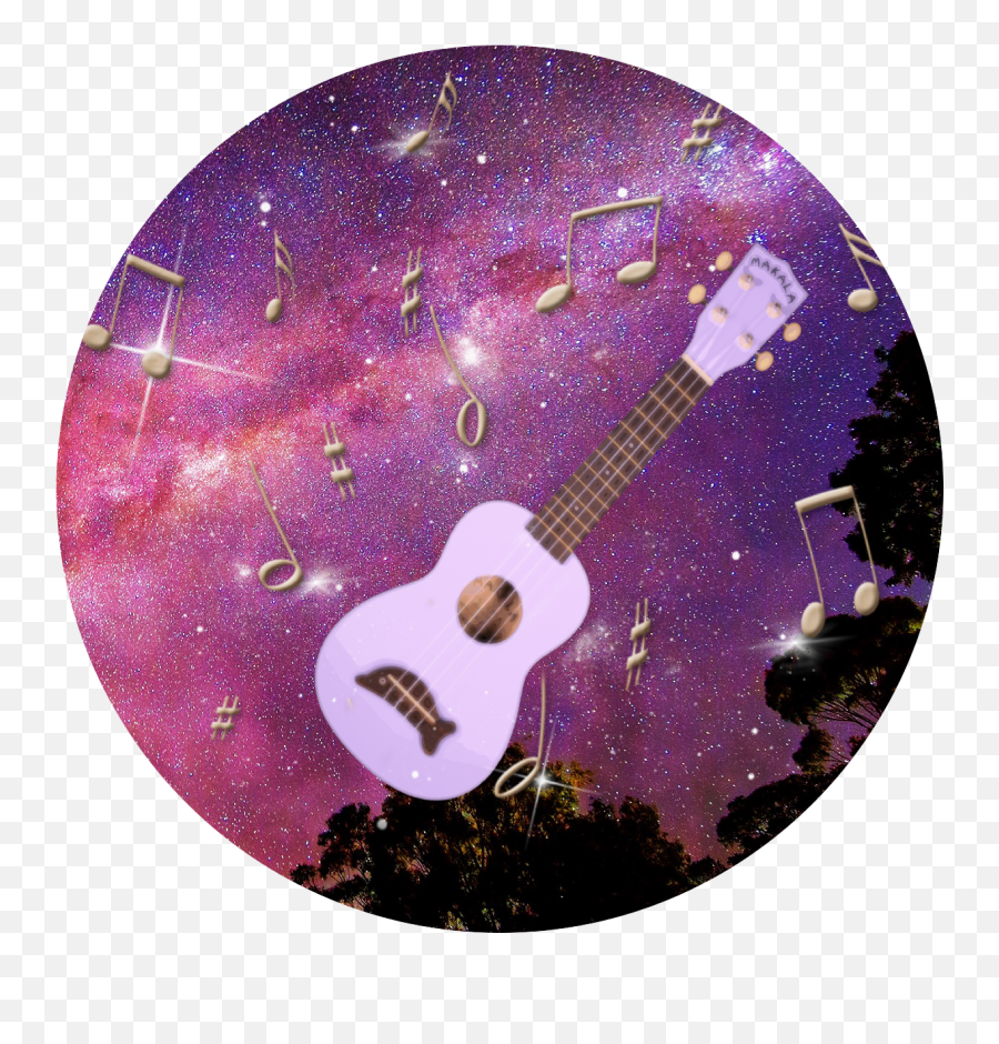 Ukulele Icon Space Music Sticker - Girly Png,Ukulele Icon